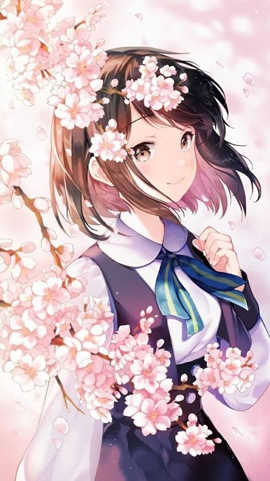 Bức tranh Anime nữ đơn giản đẹp