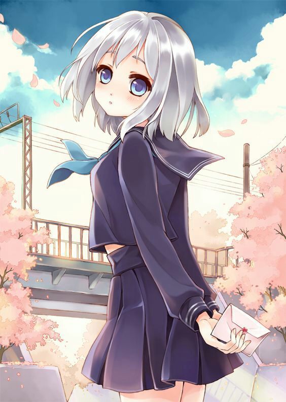 Bức tranh Anime nữ đơn giản đẹp